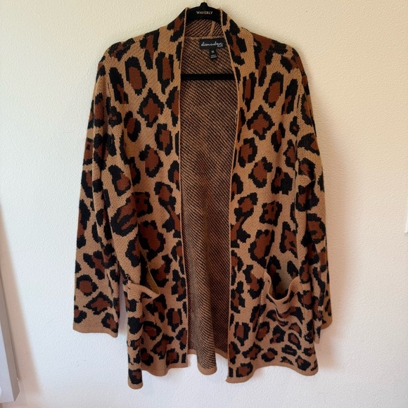 Women's Leopard Print Sweater Cardigan - Picture 2 of 7